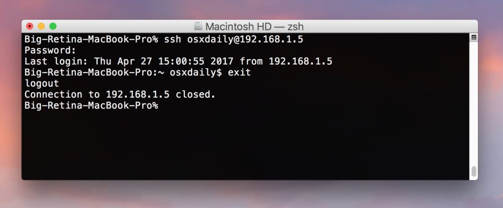 Mac电脑terminal连接Linux教程